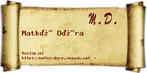 Matkó Dóra névjegykártya