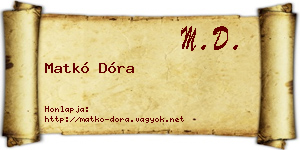 Matkó Dóra névjegykártya